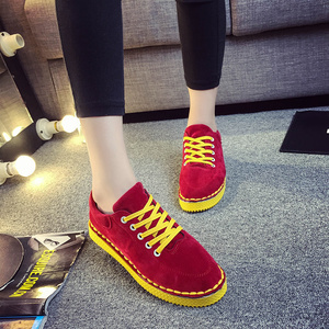 小白色休闲平底板鞋运动鞋女潮