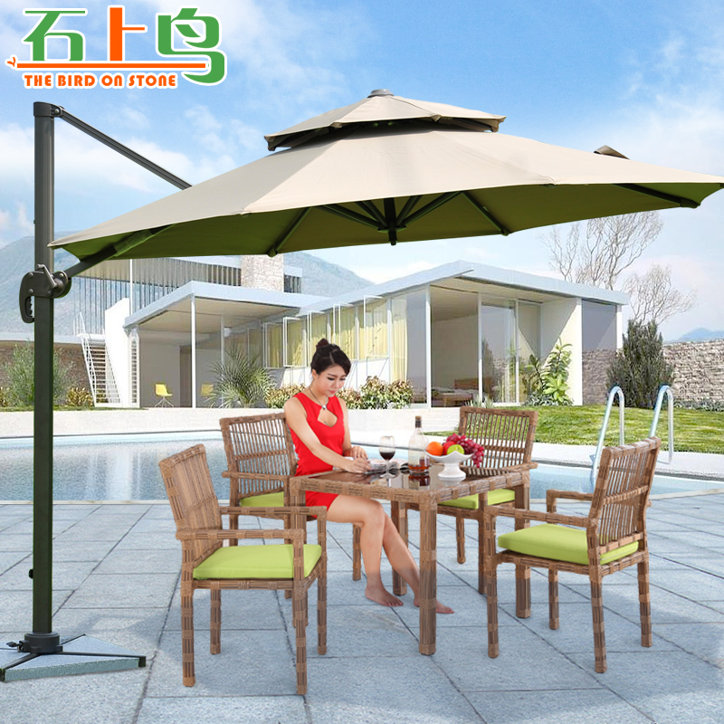 户外遮阳伞 罗马伞庭院伞双层室外保安岗亭遮阳伞露天沙滩伞家具