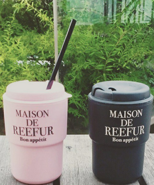 日本代购 梨花杯 maison de reefur 保温杯 黑粉 2way 超轻 新款