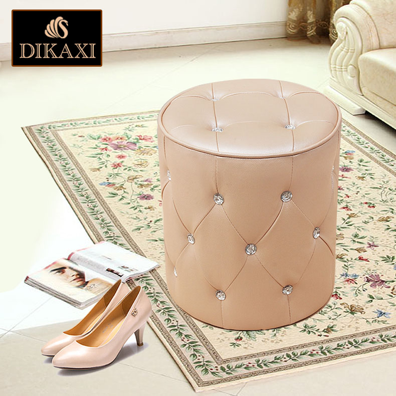 【迪卡西】欧式沙发凳小凳子真皮凳梳妆凳搁脚矮凳试换鞋凳PD012