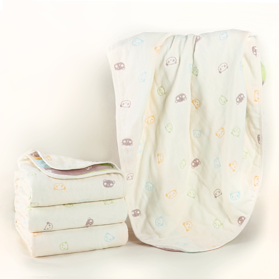 婴儿浴巾纯棉超柔纱布正方形大浴巾新生儿童宝宝春夏季毛巾被盖毯