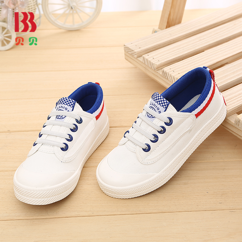 春夏6男童女童帆布鞋7男孩11运动板鞋8小学生9白球鞋13儿童10岁12