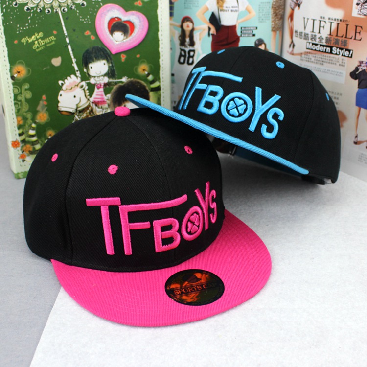 tfboys帽子韩版情侣棒球帽嘻哈帽男女士潮街舞平沿檐帽夏天遮阳帽