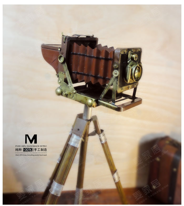 1904年柯达老式照相机模型 复古拍摄影道具 背景支架手工铁艺摆件