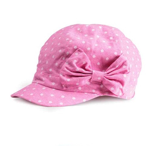 外贸原单HM H&M上海童装 女童宝宝婴儿波点印花蝴蝶结鸭舌帽 15春