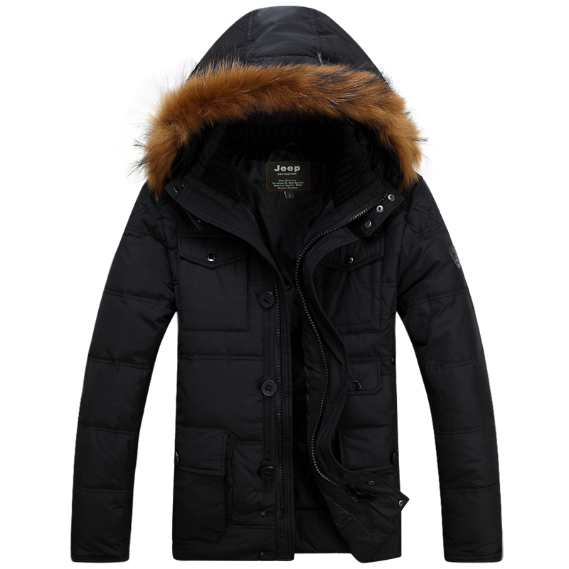 2016新款青年羽绒服男士带毛领中长款加厚加大码羽绒服防寒外套