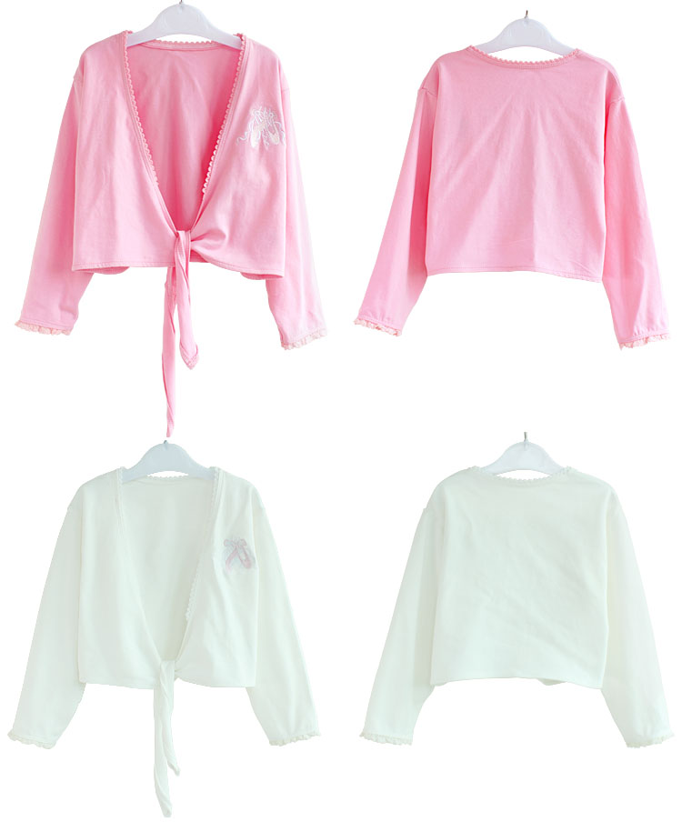 批发儿童长袖舞蹈服小外套 纯棉女童秋冬芭蕾舞练功服九分袖披肩