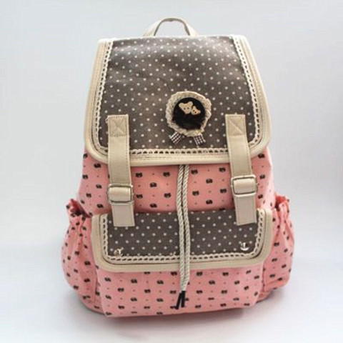 韩版女帆布书包小学生3-4-5-6年级女生女童双肩背包6-12周岁超轻