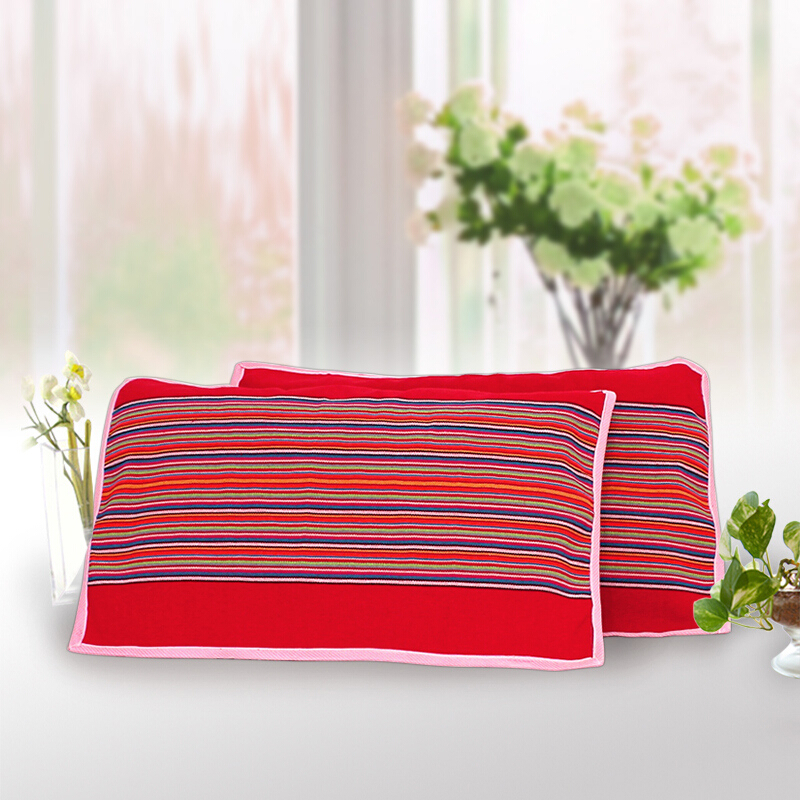 加厚老粗布枕巾 手织纯棉单人正品 情侣柔软吸汗学生枕巾一对包邮