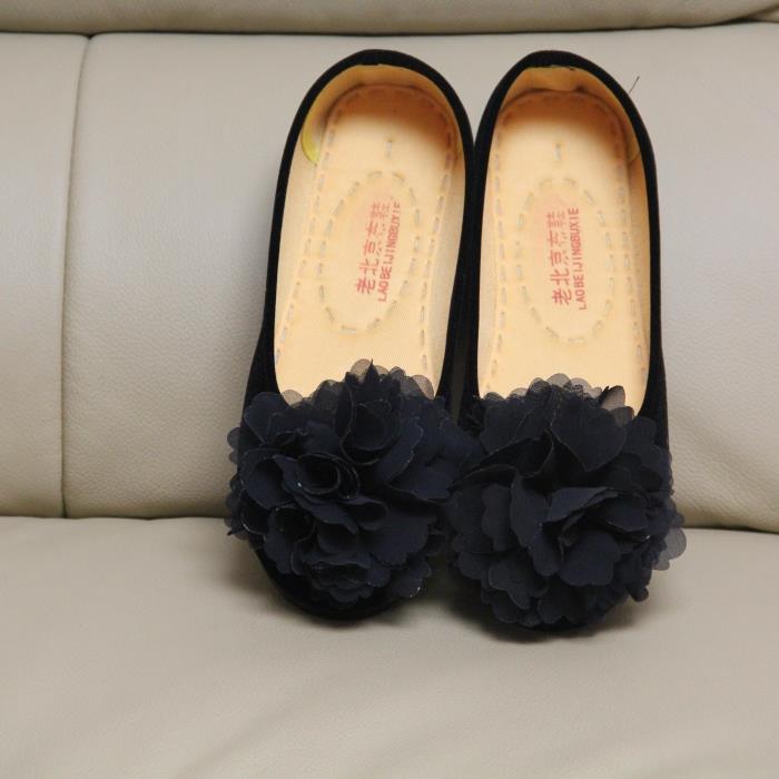 2016新款老北京布鞋女鞋春季单鞋舞蹈鞋平跟黑色工作鞋防滑软底鞋