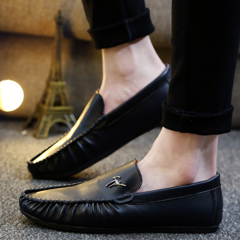 2016春季新款夏季豆豆鞋男鞋子韩版潮流休闲皮鞋一脚蹬青年懒人鞋