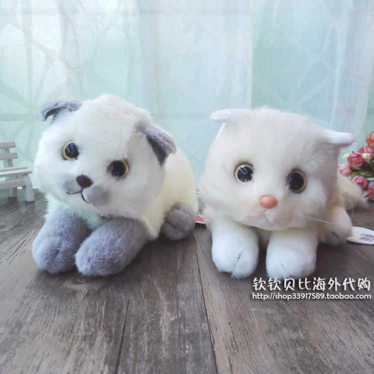 现货包邮日本代购高级仿真折耳猫猫咪猫猫毛绒公仔玩具 日本制造