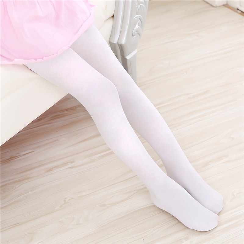 儿童舞蹈裤袜 女童连裤袜纯棉 白色春秋冬款打底袜裤加厚 芭蕾裤