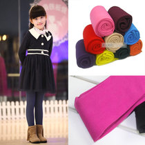 秋冬加厚儿童拉绒连裤袜打底裤瘦腿裤一体裤保暖裤女童九分裤批发