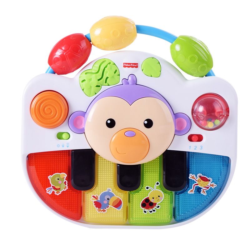 费雪探索成长小钢琴婴幼儿电子动物灯光音乐早教益智宝宝玩具