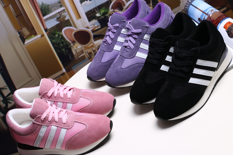 2016春季新款拼色运动鞋百搭跑步女鞋韩版系带真皮平底休闲鞋女潮