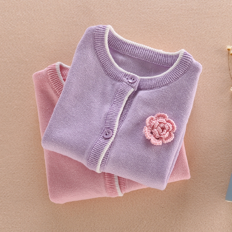 童装女童春装毛衣2016新款外套儿童长袖纯棉开衫上衣中大童针织衫