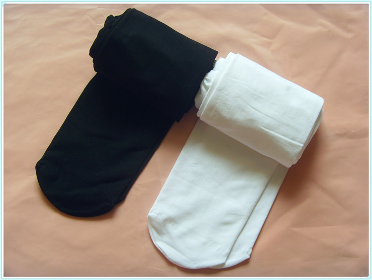 春秋儿童高弹力天鹅绒舞蹈袜女大童白黑加裆打底连裤丝袜不起球