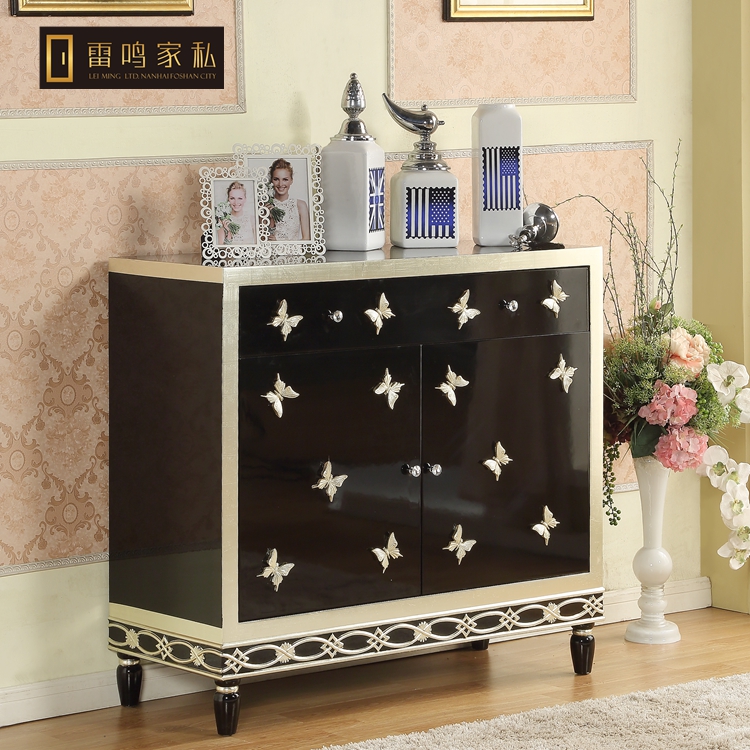 新古典玄关鞋柜欧式实木雕花烤漆储物柜客厅装饰隔断柜餐边柜特价