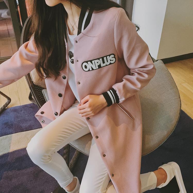 女中长款春秋韩版学生bf百搭大码棒球服潮