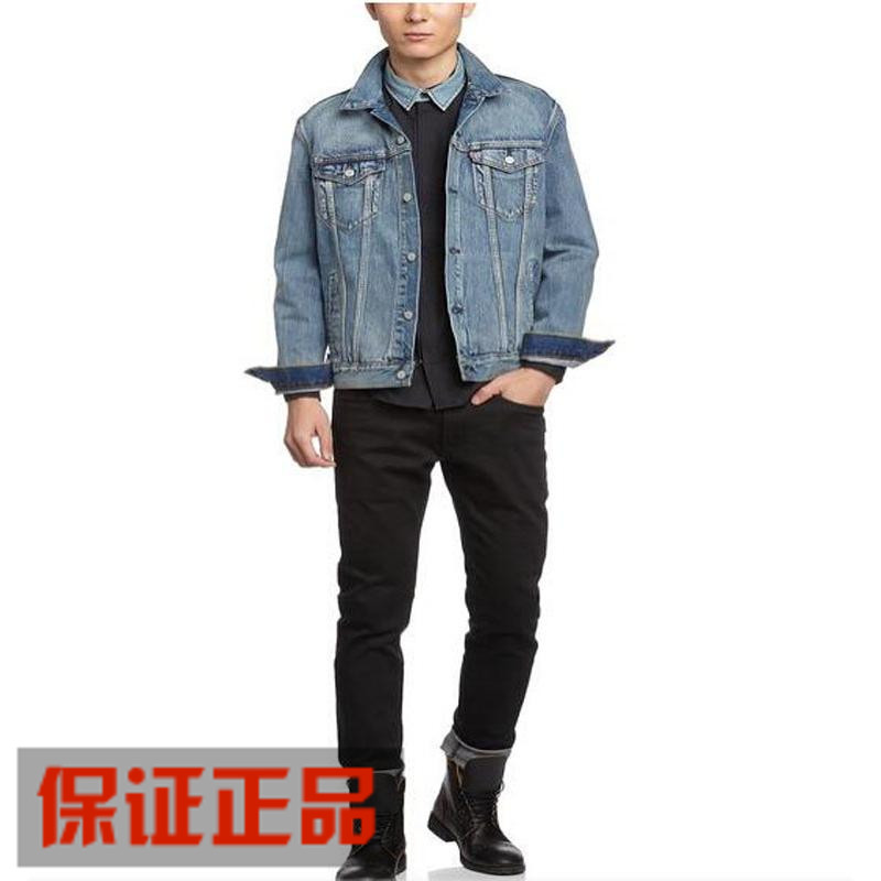 Levi's李维斯春季新款男士修身纯棉做旧牛仔夹克外套72334-0048