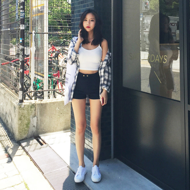 百搭防晒衫外套格子衬衫长袖BF中长款衬衣女