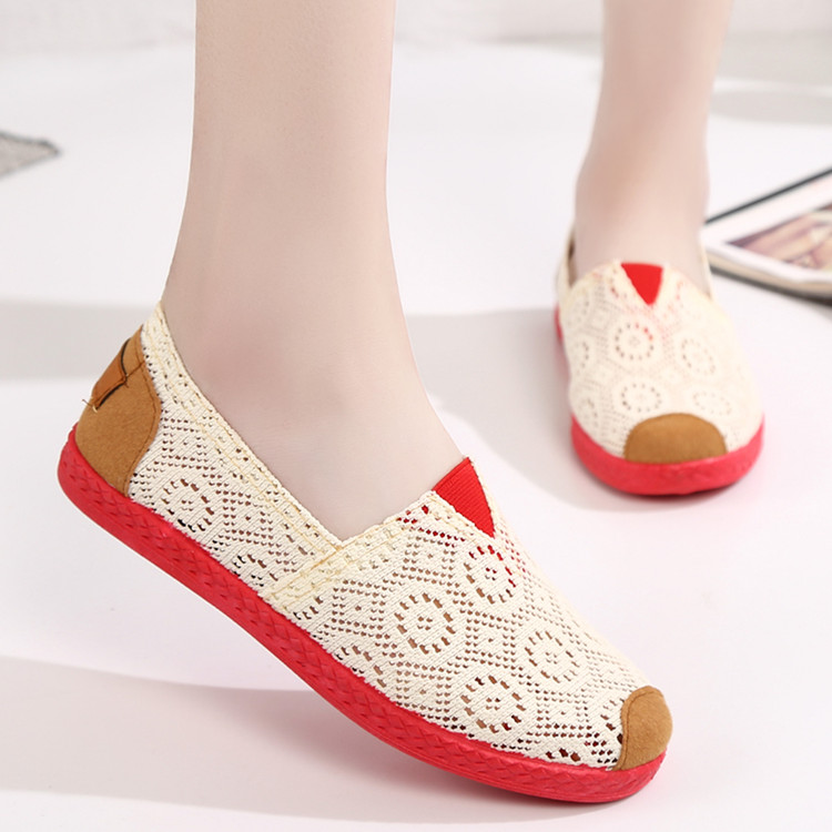 2016新款夏女鞋老北京布鞋平底网鞋女透气休闲鞋学生网面鞋一脚蹬