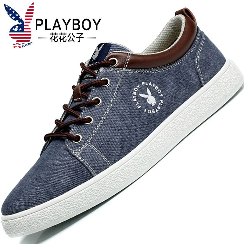 花花公子男鞋夏季透气帆布鞋运动板鞋韩版男士休闲鞋男百搭鞋子男