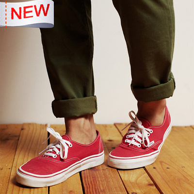 新款万斯男鞋经典款帆布鞋低帮女鞋红色休闲滑板鞋学生夏季韩版潮