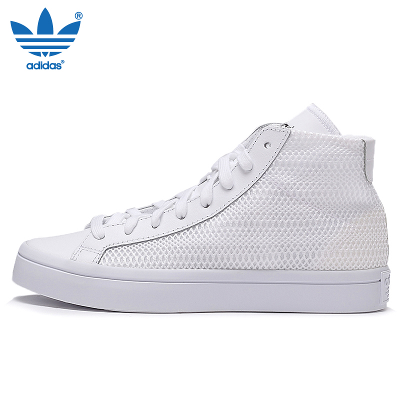 adidas阿迪三叶草女鞋2016秋季新款透气小白鞋高帮休闲鞋S78853