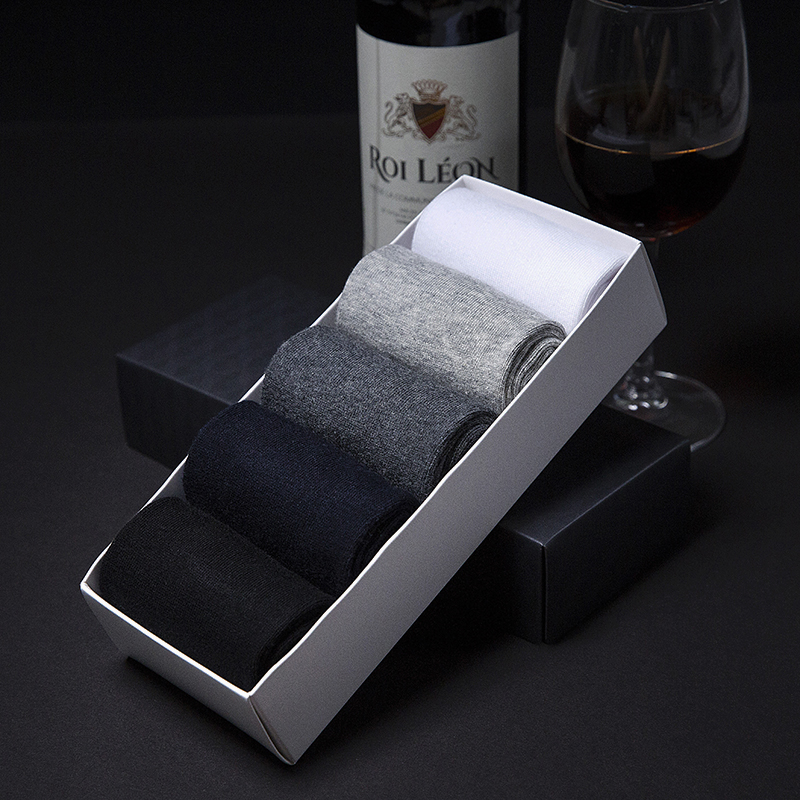 袜子男纯棉中筒袜防臭运动袜纯色商务短筒袜