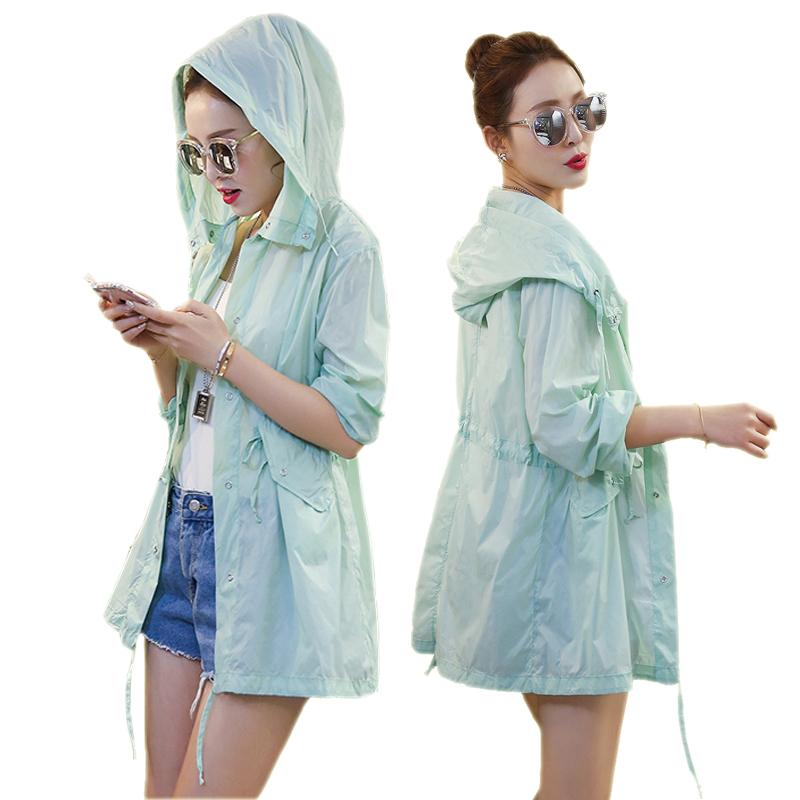 2016中长款防晒衣女夏韩版大码超薄透气防紫外线皮肤衣空调衫外套