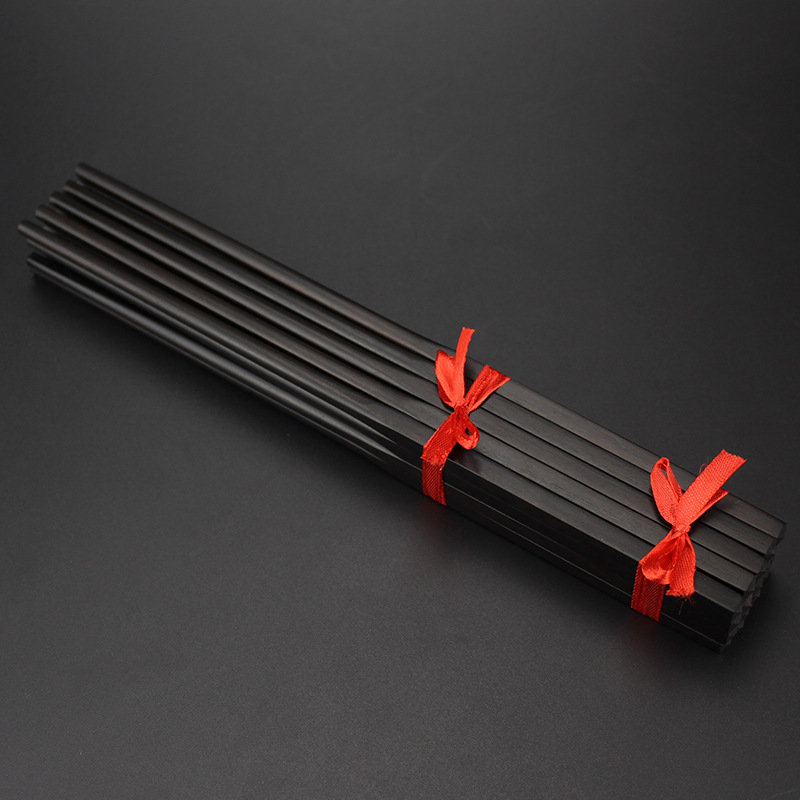 NEWRISE启新 中式高档乌木筷切山顶 酒店红木筷子礼品筷子10双装