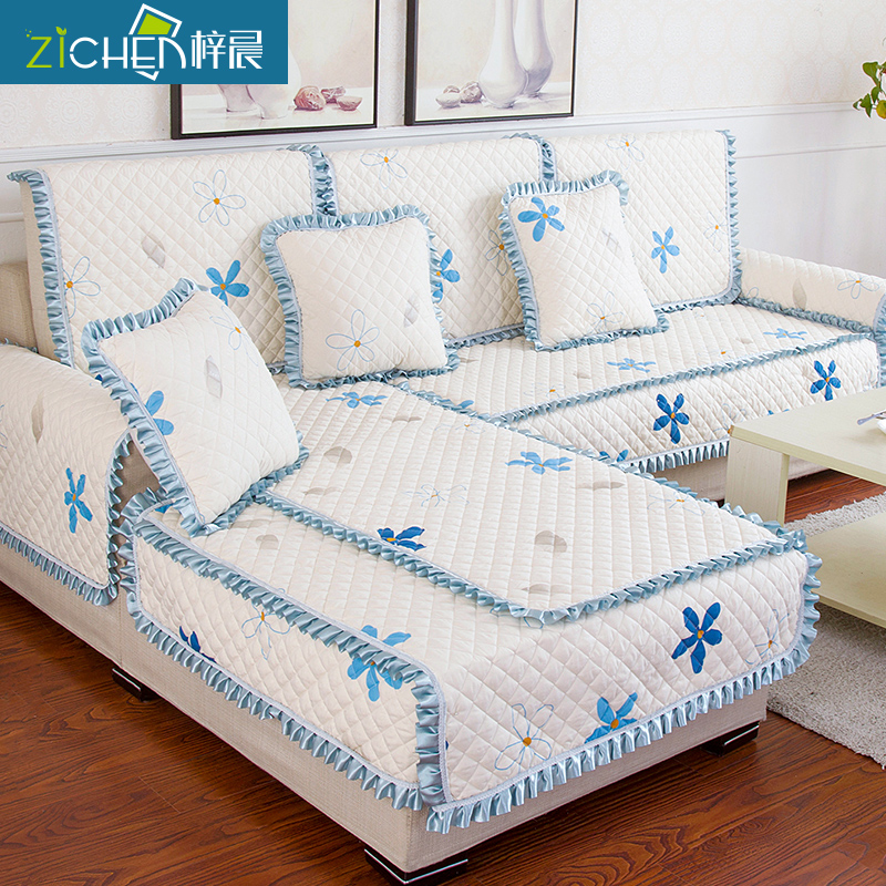 梓晨 木耳边沙发垫布艺简约现代沙发套欧式沙发巾组合