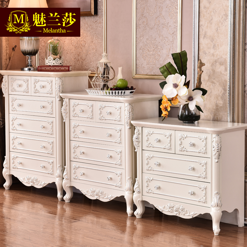 欧式五斗柜简约现代法式田园六斗白色储物柜简约现代雕刻特价包邮