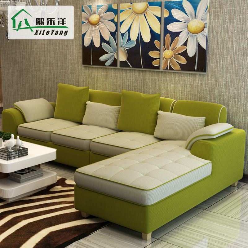现代简约布艺沙发 宜家北欧贵妃转角客厅L型大小户型 可拆洗组合