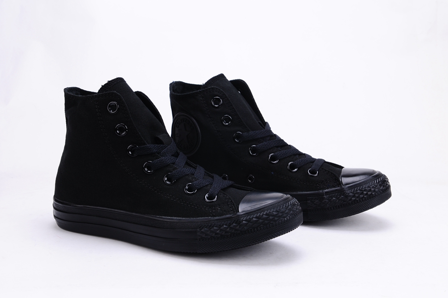Converse匡威男鞋高帮帆布鞋女鞋经典款常青款全黑色101001包邮