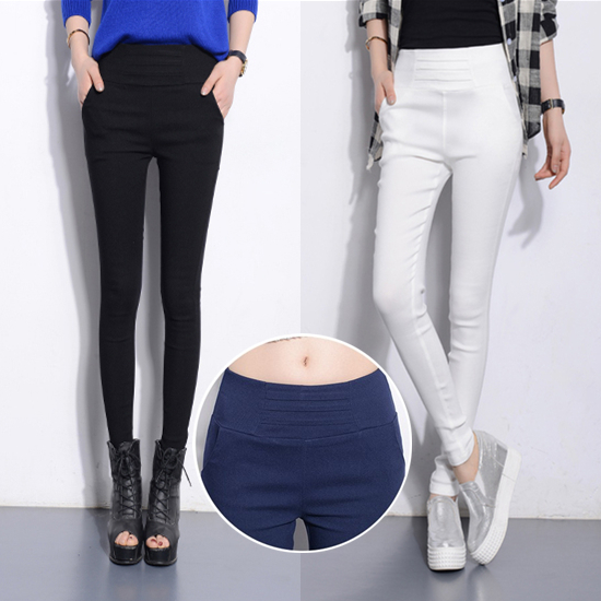 夏季打底裤外穿纯棉薄款高腰显瘦紧身铅笔小脚裤春秋长裤女裤子潮