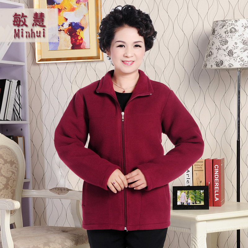 2016年春季新款 中老年羊羔毛外套女士中年妈妈装休闲外套FS