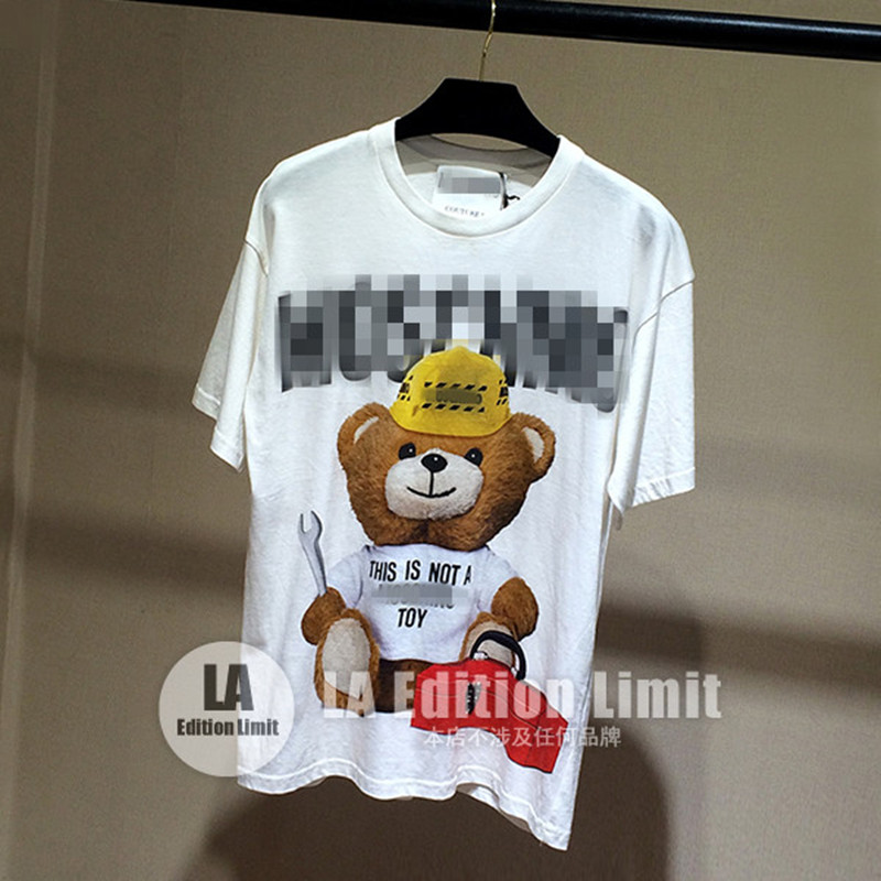 新品包邮2016夏季女装潮牌泰迪小熊短袖工具熊t恤情侣宽松中长款