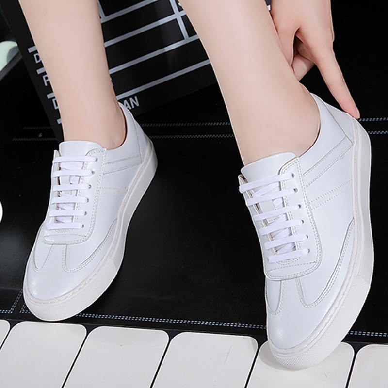 刘雯同款小白鞋女韩版真皮板鞋平底系带女鞋休闲运动鞋单鞋女明星