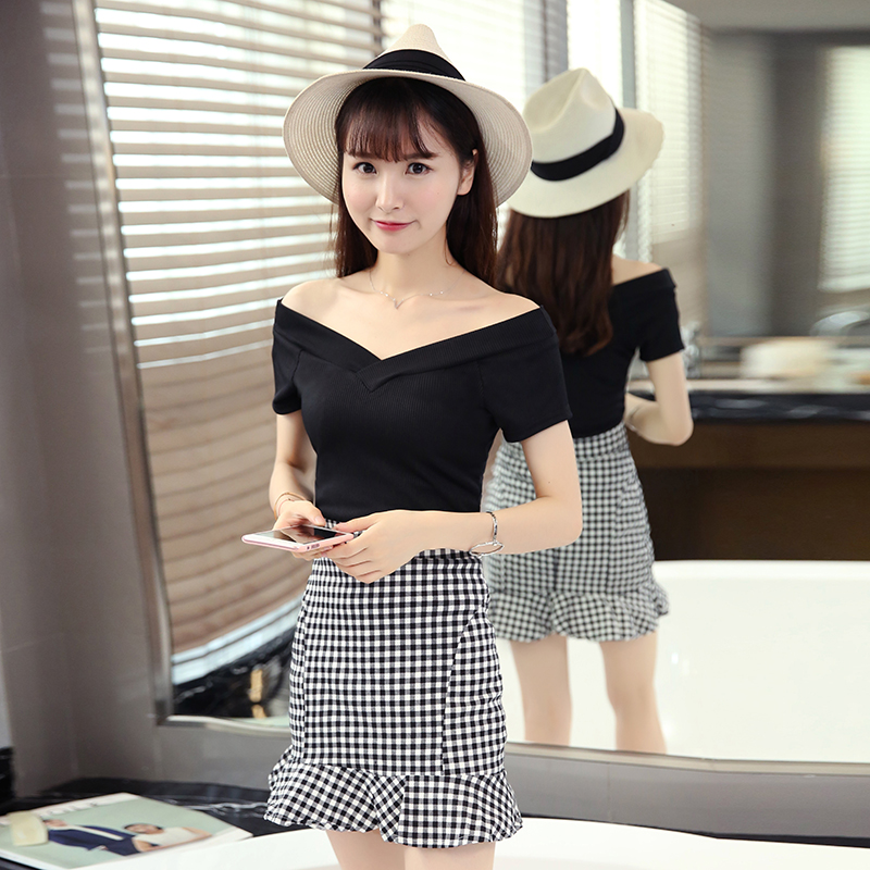 150cm娇小矮个子显高女装加小码XS名媛短袖短裙子夏季两件套装潮