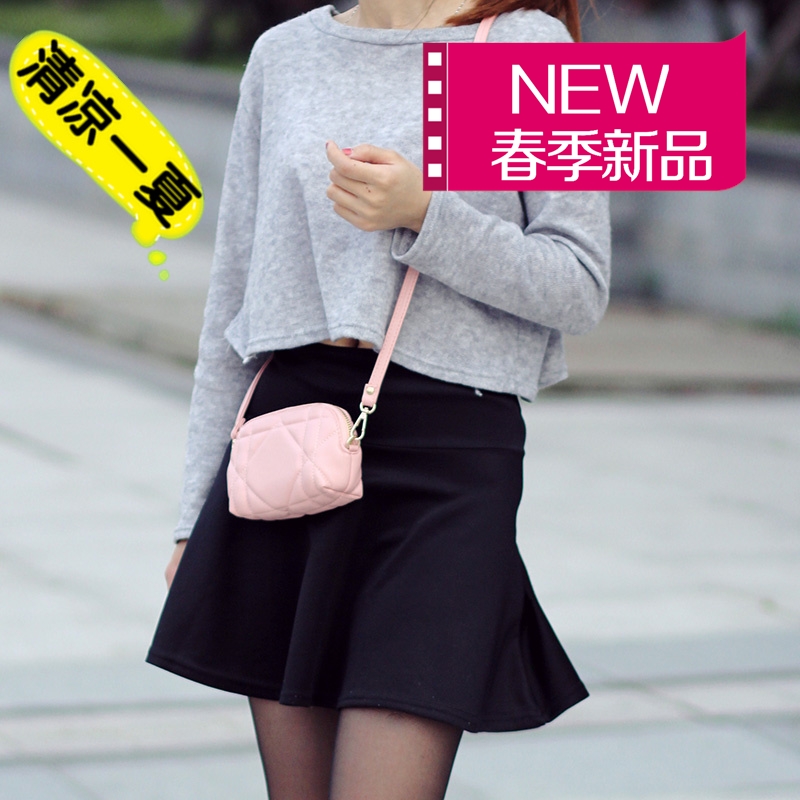 女包2016夏款潮 简约迷你小包包斜挎包钱包小清新 糖果色 贝壳包