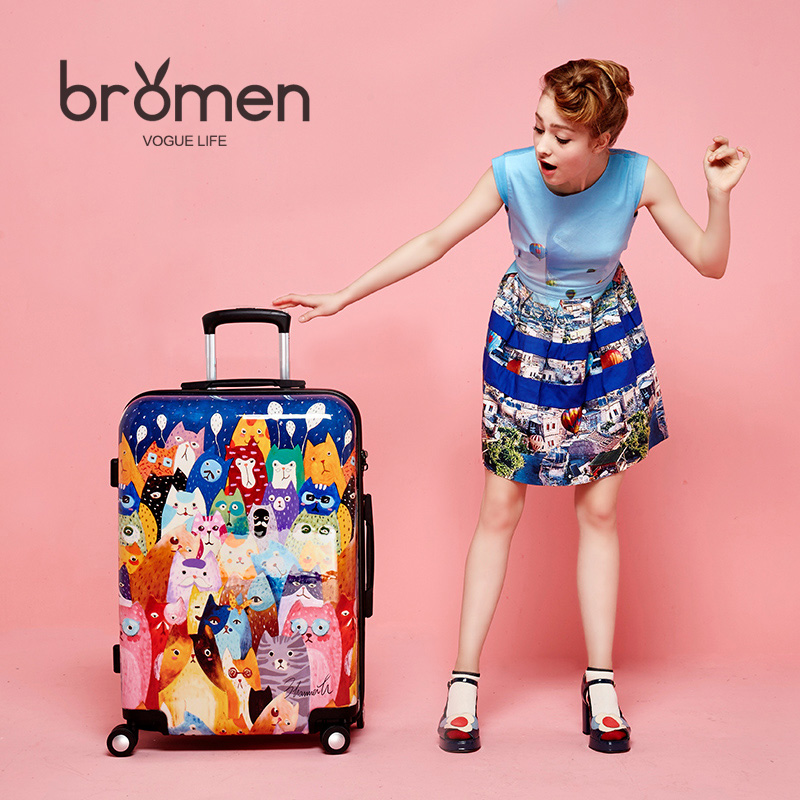 不莱玫万向轮拉杆箱女卡通行李箱男旅行箱20寸24寸28潮箱子登机箱