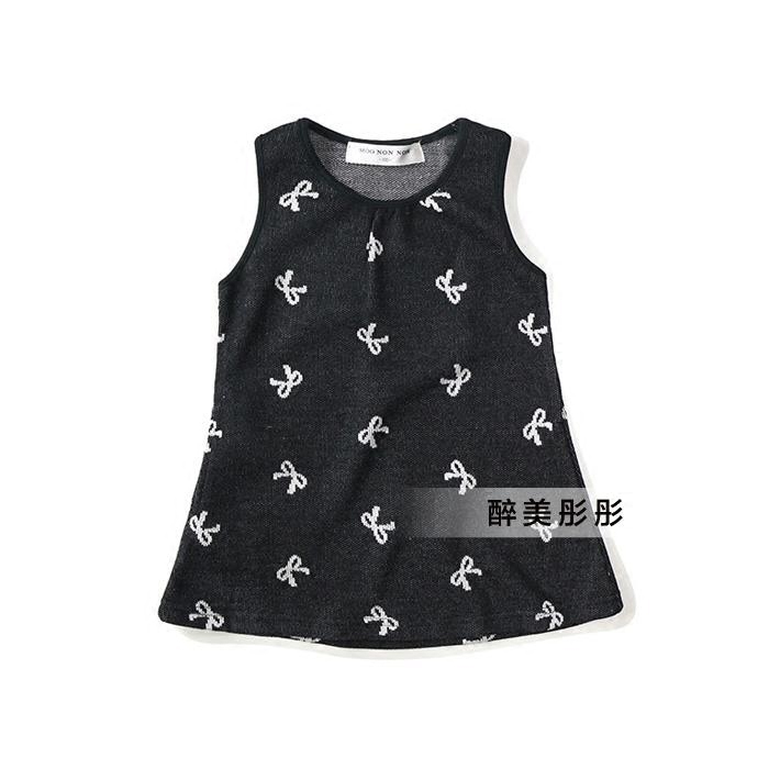 醉美童装 秋装新款女童纯棉毛线背心裙儿童宝宝超软毛衣裙J