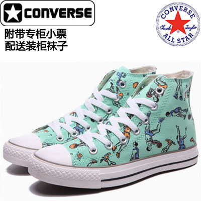 新款2016专柜正品帆布鞋匡威运动小人复古潮流涂鸦高帮休闲女鞋