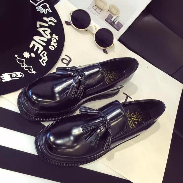 卡丝露正品专柜时装女鞋韩版漆皮流苏厚底坡跟休闲单鞋TD9151