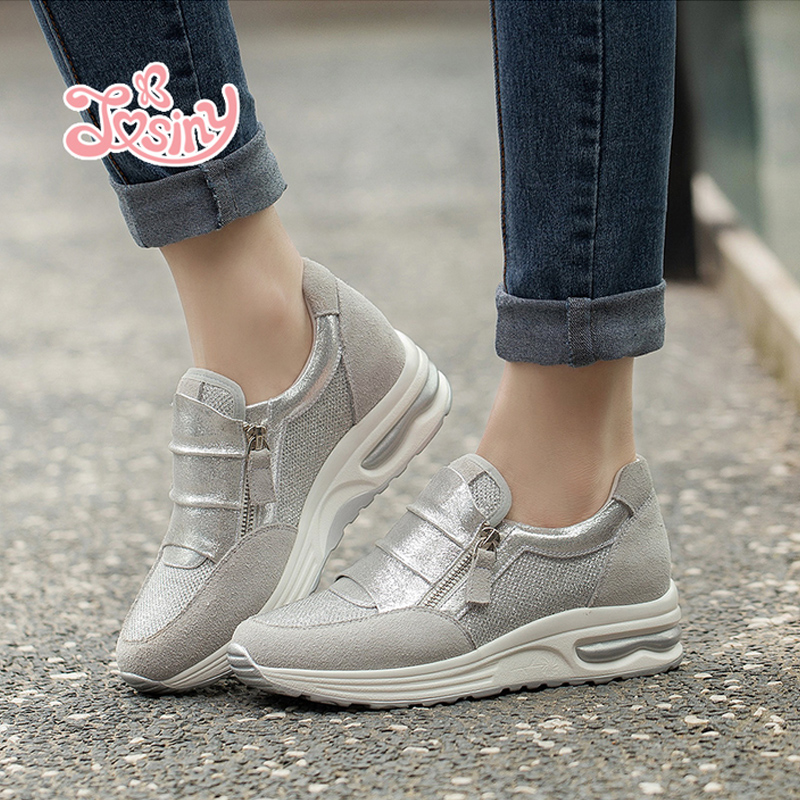 卓诗尼女鞋休闲百搭2016春季新款单鞋女休闲套脚运动鞋161164040