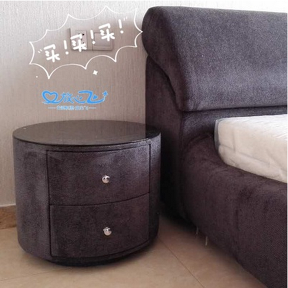 简约现代迷你款宜家环保床头柜布艺皮艺边柜储物定制包邮