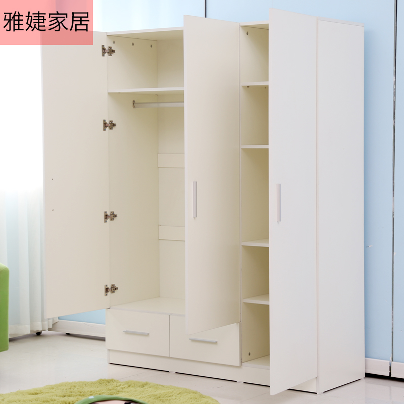 特价二三四门组合木衣柜 实木 简易 宜家板式木质衣橱儿童衣柜子